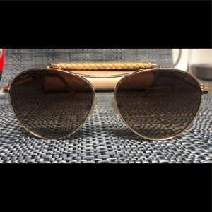TOD’S NEW aviator sunglasses w leather braided